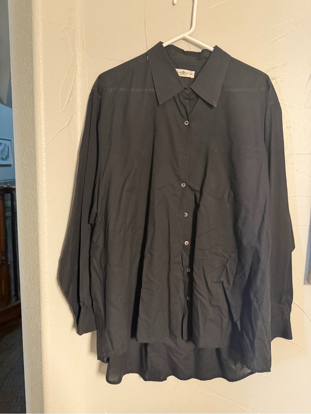 NATURAL LIFE Black Women's Button-Down Blouse